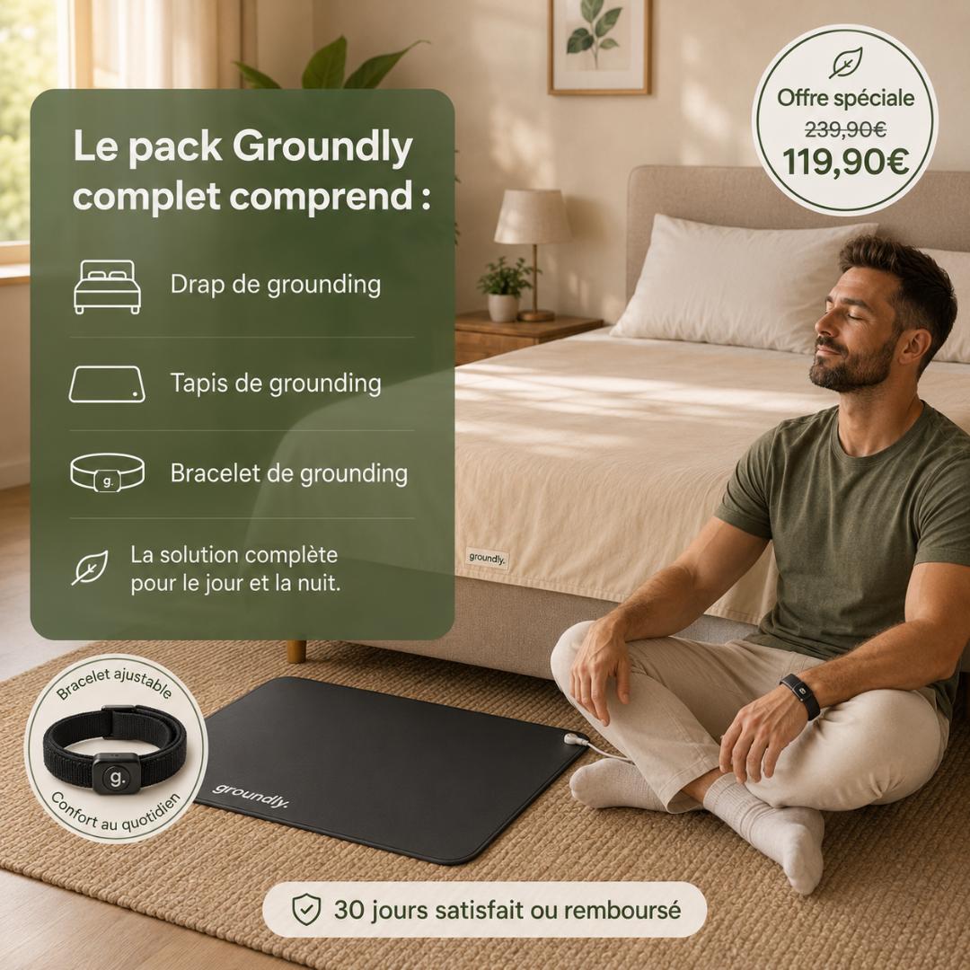 Pack Groundly Complet – Drap + Tapis + Bracelet